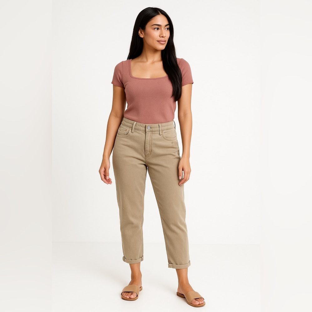 Time and Tru Tan Ankle Cropped Jeans
